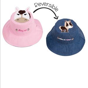 FlapJack Kids Reversible Sun Hat - Pony & Horse